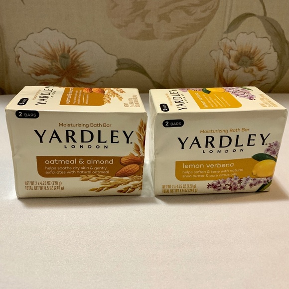 Lot 4 Yardley London Moisturizing Bath Bars - 2 Oatmeal Almond, 2 Lemon Verbena - Picture 1 of 2